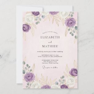 Lavender Gilded Botanical Wedding Invitation