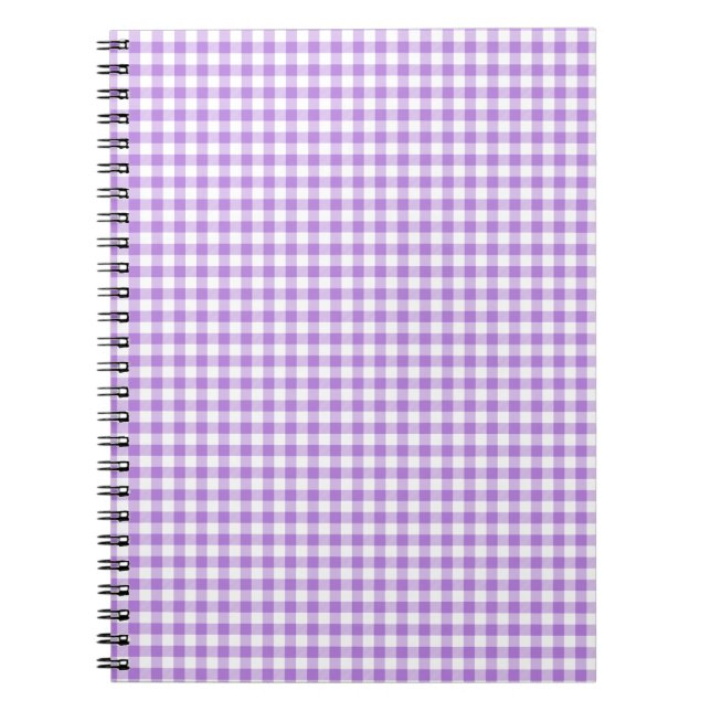 Lavender Gingham Spiral Notebook (Front)