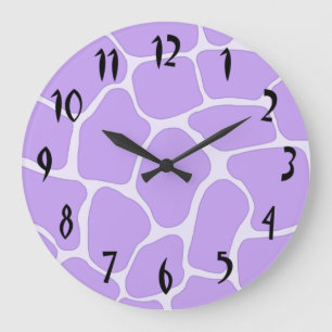 Lavender Giraffe Print Wall Clock