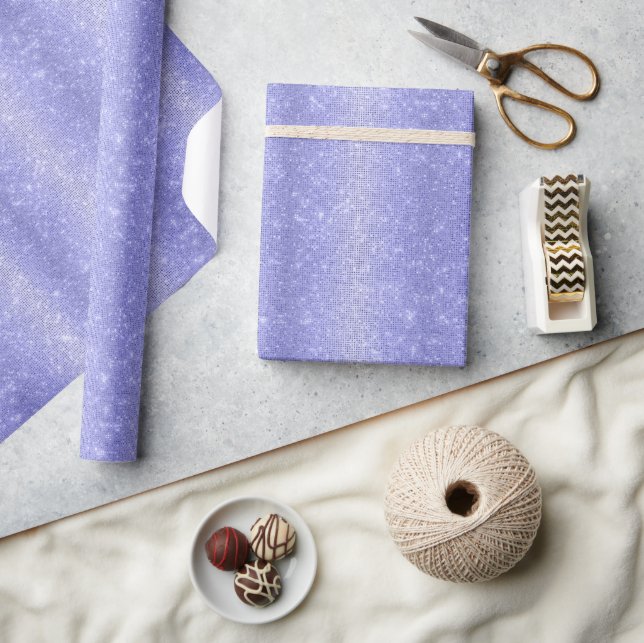 Lavender Glitter Pixel Sparkle Party Wrapping Paper (Crafts)