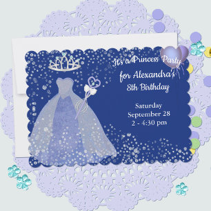 Lavender Glitter Princess Birthday Invitation