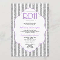 Lavender Glitter RDH graduation dental hygienist