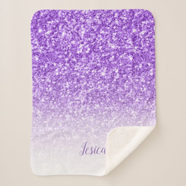 Lavender Glitter Sherpa Blanket (Front)
