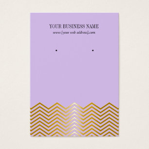 Lavender Gold Chevron Custom Earring Card
