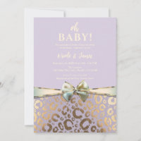 Lavender Gold Cream Glam Leopard Print Baby Shower