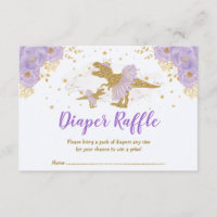 Lavender Gold Dinosaur Ballerina Diaper Raffle