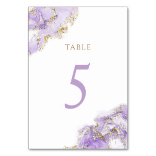 lavender gold fluid marble Table Number 5