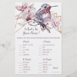 Lavender & Gold Hummingbird What's in your Purse?