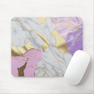 Lavender & Gold Marble Luxe Mouse Pad