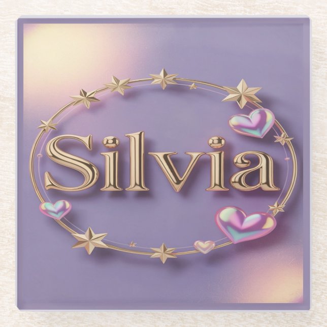  Lavender Gold Starry Silvia Coaster  (Front)