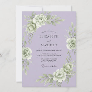 Lavender Graceful Floral Wedding Invitation