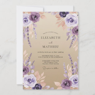 Lavender Graceful Sand Wedding Invitation