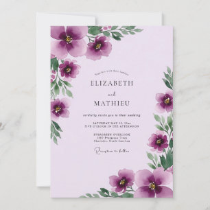 Lavender Graceful Watercolor Wedding Invitation