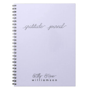 Lavender Gratitude Journal, Cute Script Typography Notebook