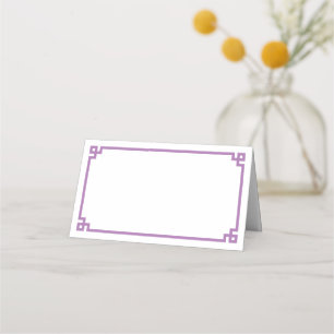 Lavender Greek Key Border Wedding Place Card