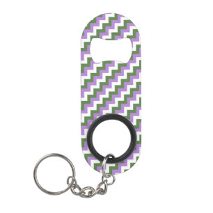 Lavender, Green and White Chevron Zigzag