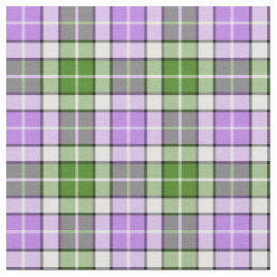 Lavender, Green, and White Plaid Fabric