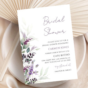 Lavender Greenery Bridal Shower Invitation