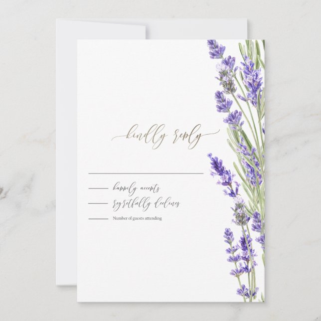 Lavender Greenery RSVP   Invitation (Front)