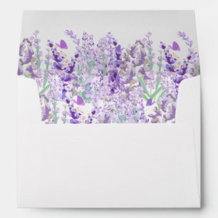 Lavender Greenery Watercolor Elegant Wedding Envelope