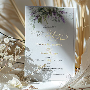 Lavender Greenery Wedding Gold Foil Accents