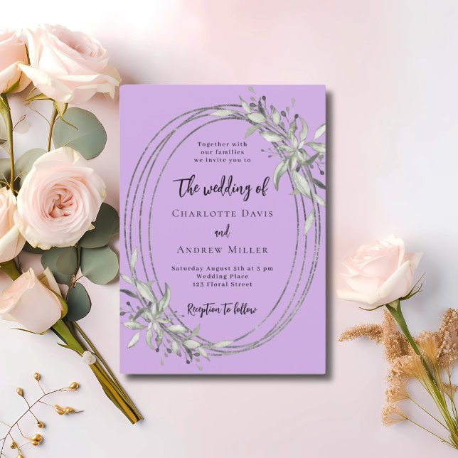Lavender greenery wedding invitation (Creator Uploaded)