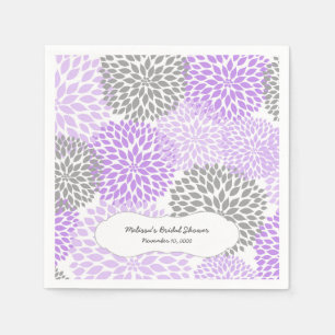 Lavender Grey Dahlia mums / your own wording Napkin