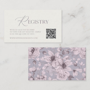 Lavender Grey Floral Wedding Registry Card 