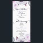 Lavender & Grey Floral Wreath Wedding Program Programme<br><div class="desc">Lavender & Grey Floral Wreath With Curly Tail & Stripe Hand Lettered Fonts Program With trendy brush script font! ~ Check my shop to see the entire wedding suite for this design!</div>