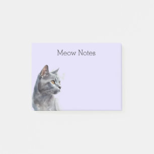 Lavender Grey Kitty Cat Post-it Notes