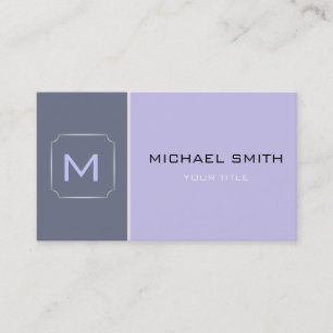 Lavender & Grey Plain Elegant Professional Modern Business Card