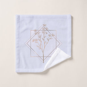 Lavender grey with golden floral design bath towel set