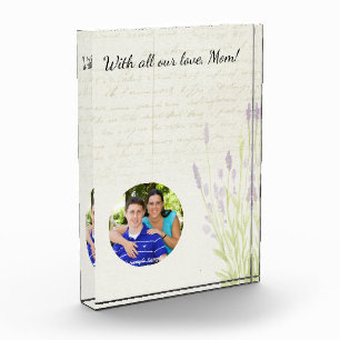 Lavender Growing Vintage Handwriting Mother's Day Photo Block