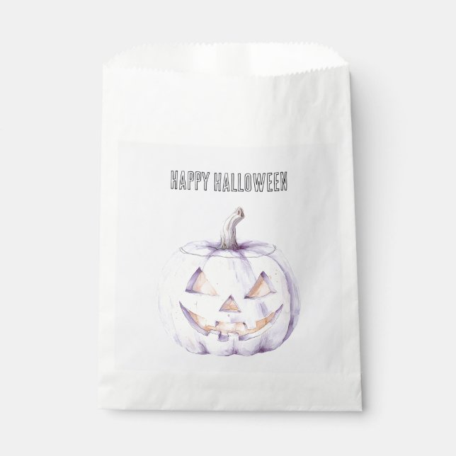 Lavender Halloween Pumpkin Favour Bags (Front)