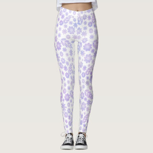 Lavender Hand Drawn Floral Pattern Leggings