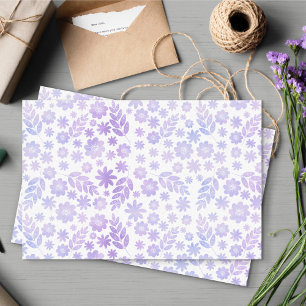 Lavender Hand Drawn Floral Pattern Tissue Paper
