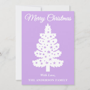 lavender Handwritten Script Christmas Tree Holiday Card
