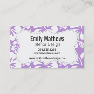 Lavender Hawaiian Tropical Hibiscus Business Card
