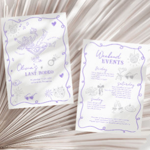 Lavender Haze Last Rodeo Weekend Bachelorette Invitation
