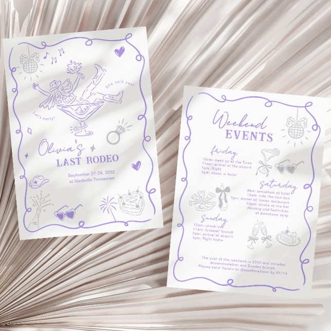 Lavender Haze Last Rodeo Weekend Bachelorette Invitation (Creator Uploaded)