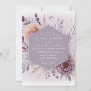 Lavender Hazy Meadow Wedding Invitation