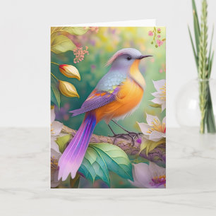 Lavender Headed Orange Breasted Fantasy Bird Card