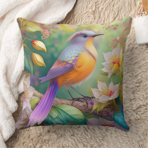 Lavender Headed Orange Breasted Fantasy Bird Cushion