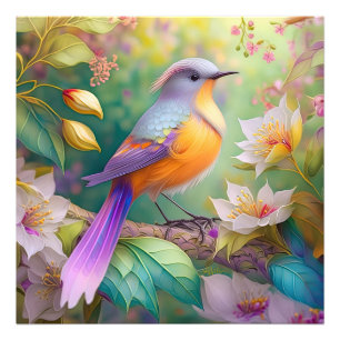 Lavender Headed Orange Breasted Fantasy Bird Photo Print