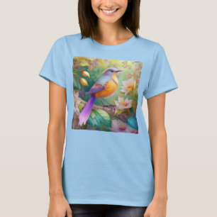 Lavender Headed Orange Breasted Fantasy Bird T-Shirt