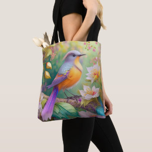 Lavender Headed Orange Breasted Fantasy Bird Tote Bag