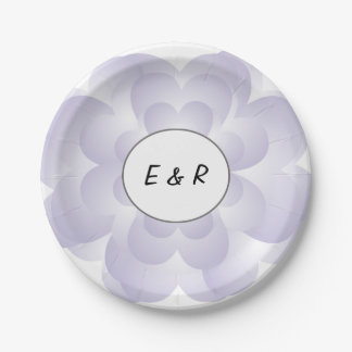 Lavender Heart Flower Paper Plate