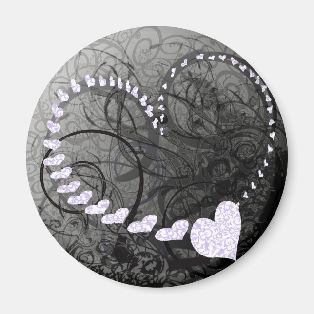 Lavender Heart Swirls Magnet (Front)