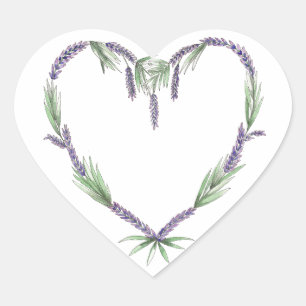 Lavender Heart Wedding Stickers