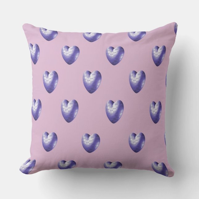 Lavender Hearts Cushion (Front)